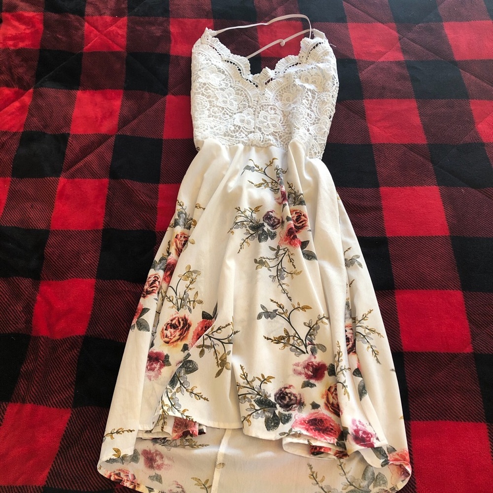 White floral dress